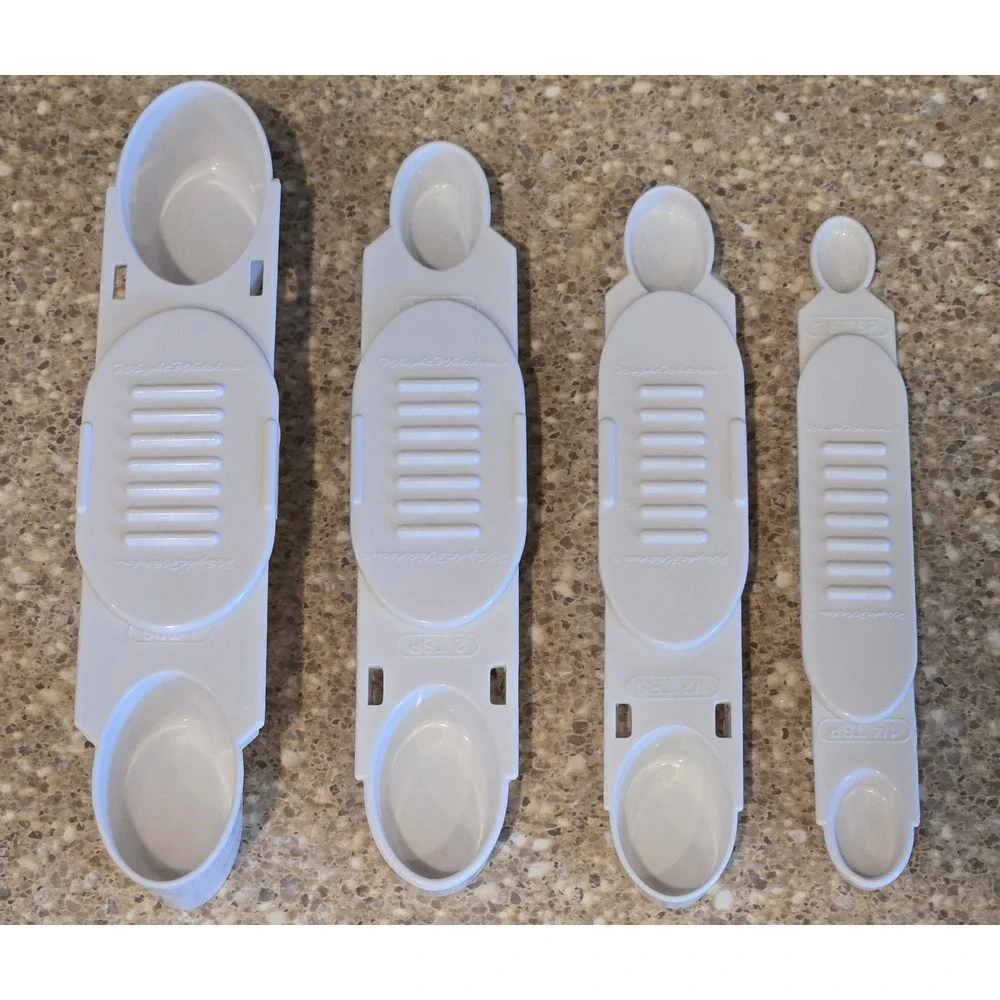 Weight Watchers 4 Piece Nesting Slide Leveling Measuring Spoon Set 1/8 TSP-2 TBS